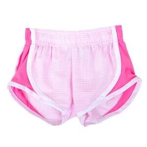 Color Works Girls Pink Gingham Athletic Shorts Size 2T